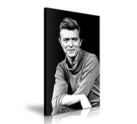 David Bowie Black and White Canvas Wall Art Picture Print Best Gift For Modern Family Home Office Hotel Decoration (XS: 20cm X 31cm)