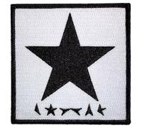 Rock Off officially licensed products David Bowie Blackstar On White Woven Patch Accessory Size