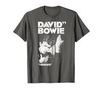 David Bowie - Bold Heroes T-Shirt, Men, Asphalt Grey, 6X-Large