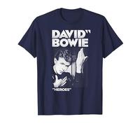 David Bowie - Bold Heroes T-Shirt, Men, Navy Blue, Large