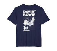 David Bowie - Bold Heroes T-Shirt, Men's Big and Tall, Navy Blue, 2X Tall