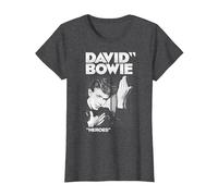 David Bowie - Bold Heroes T-Shirt, Women, Dark Heather Grey, X-Large