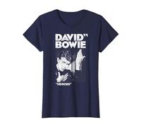 David Bowie - Bold Heroes T-Shirt, Women, Navy Blue, Medium