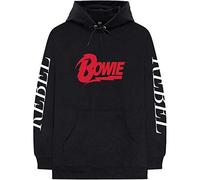 David Bowie Rebel Rebel Hoodie in Black | Size: XL David Bowie Black XL