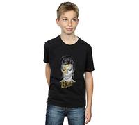 David Bowie Boys Aladdin Sane Gold Bolt T-Shirt Black 7-8 Years