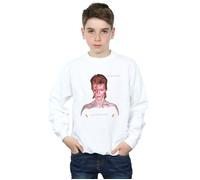 David Bowie Boy's Aladdin Sane Version Sweatshirt in White | Size: 7-8 Years David Bowie White 7-8 Years