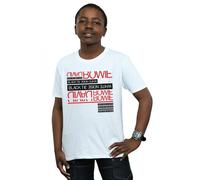 David Bowie Boy's Black Tie White Noise T-Shirt | Size: 5-6 Years David Bowie White 5-6 Years