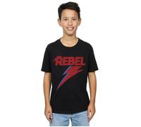 David Bowie Boy's Distressed Rebel T-Shirt in Black | Size: 9 Years David Bowie Black 9 Years
