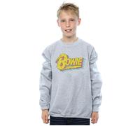 David Bowie Boy's Moonlight 90s Logo Sweatshirt in Grey | Size: 12-13 Years David Bowie Grey 12-13 Years