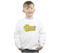 David Bowie Boy's Moonlight 90s Logo Sweatshirt in White | Size: 12-13 Years David Bowie White 12-13 Years