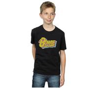 David Bowie Boy's Moonlight 90s Logo T-Shirt in Black | Size: 12-13 Years David Bowie Black 12-13 Years