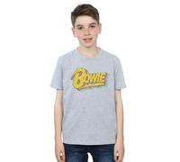 David Bowie Boy's Moonlight 90s Logo T-Shirt in Grey | Size: 7-8 Years David Bowie Grey 7-8 Years
