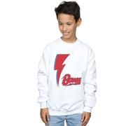 David Bowie Boy's Red Bolt Sweatshirt in White | Size: 7-8 Years David Bowie White 7-8 Years
