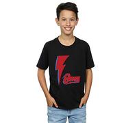 David Bowie Boys Red Bolt T-Shirt Black 5-6 Years