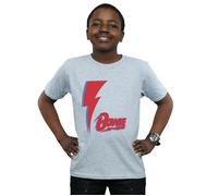 David Bowie Boys Red Bolt T-Shirt Sport Grey 9-11 Years