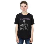 David Bowie Boy's Rock Poster T-Shirt in Black | Size: 7-8 Years David Bowie Black 7-8 Years