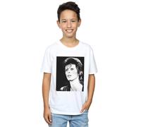 David Bowie Boy's Ziggy Looking T-Shirt in White | Size: 5-6 Years David Bowie White 5-6 Years