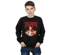 David Bowie Boy's Ziggy Stardust Sweatshirt in Black | Size: 7-8 Years David Bowie Black 7-8 Years