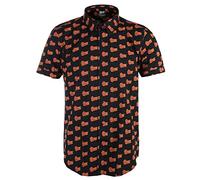 David Bowie Casual Shirt Logo Pattern Repeat Logo Official Mens Black Small
