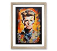 David Bowie Contemporary Framed Wall Art Print A2 Oak