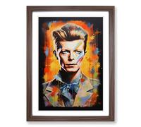 David Bowie Contemporary Framed Wall Art Print A2 Walnut