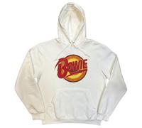 David Bowie - David Bowie Hoodie Vintage Diamond Dogs Logo Official Unisex White Pullover M