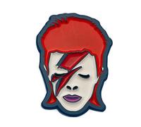 David Bowie Enamel Pin Badge (Aladdin Sane Design) 3.2cm x 2.3cm - Official Merchandise