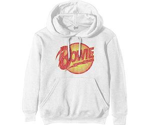 David Bowie - Felpa # Xxs Unisex White # Vintage Diamond Dogs Logo