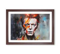 David Bowie Framed Print | A2 Walnut Framed Wall Art | Ready to Hang | Modern Nature Picture | Living Room Bedroom Lounge Office