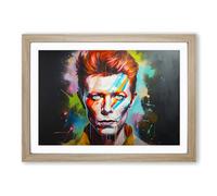 David Bowie Framed Wall Art Print A2 Oak