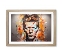 David Bowie Framed Wall Art Print A2 Oak