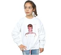 David Bowie Girl's Aladdin Sane Version Sweatshirt in White | Size: 9 Years David Bowie White 9 Years