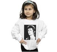 David Bowie Girl's Ziggy Looking Sweatshirt in White | Size: 5-6 Years David Bowie White 5-6 Years