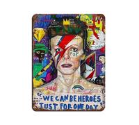 David Bowie Graffiti Art Retro Poster Metal Tin Sign Chic Art Retro Iron Painting Bar People Cave Cafe Family Garage Poster Wall Decoration 12x16inch(30x40cm)