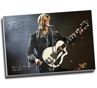 David Bowie Guitar Signature Canvas Print Wall Art Picture Canvas Prints Large A1 30 X 20 Inches (76.2Cm X 50.8Cm)