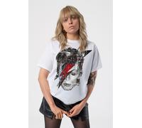 David Bowie Halftone Flash Face T-Shirt in White | Size: 2XL David Bowie White 2XL