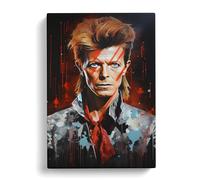 David Bowie Hard Edge Painting Art Canvas Wall Art Print 30x20 Inch