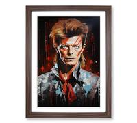 David Bowie Hard Edge Painting Framed Print | A2 Walnut Framed Wall Art | Ready to Hang | Modern Historical Picture | Living Room Bedroom Lounge Office