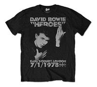 David Bowie Heroes Earls Court Official Tee T-Shirt Mens Unisex (Medium) Black
