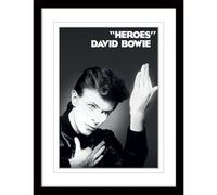 David Bowie Heroes Mounted Print - Plexiglass Digital Print, Logo, Photograph, Text, Black/White, 40cm x 30cm
