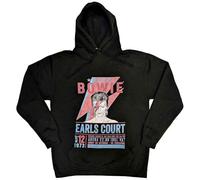 David Bowie Hoodie Earls Court '73 Logo Official Mens Black Pullover XXL