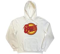 David Bowie - Felpa # Xl Unisex White # Vintage Diamond Dogs Logo