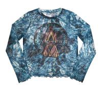David Bowie Live and Well Long Sleeve Mesh Crop Top L Blue