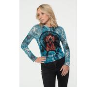 David Bowie Live And Well Long Sleeve Mesh Crop Top - S