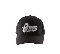 David Bowie Logo Baseball Cap, Black, White, One Size, Black/White, One Size