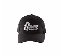 David Bowie Logo Baseball Cap, Black, White, One Size, Black/White, One Size
