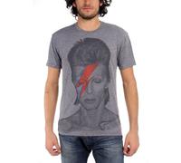 David Bowie - Mens Aladdin Sane Big Print Subway T-Shirt in Tri-Blend, Large, Tri-Blend