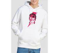David Bowie Men's Aladdin Sane Hoodie, White | Size: Large David Bowie White L