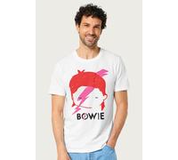 David Bowie Men's Aladdin Sane Lightning Bolt Sketch T-Shirt in White | Size: Large David Bowie White L