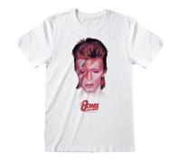 David Bowie Men's Aladdin Sane T-Shirt in White | Size: Large David Bowie White L